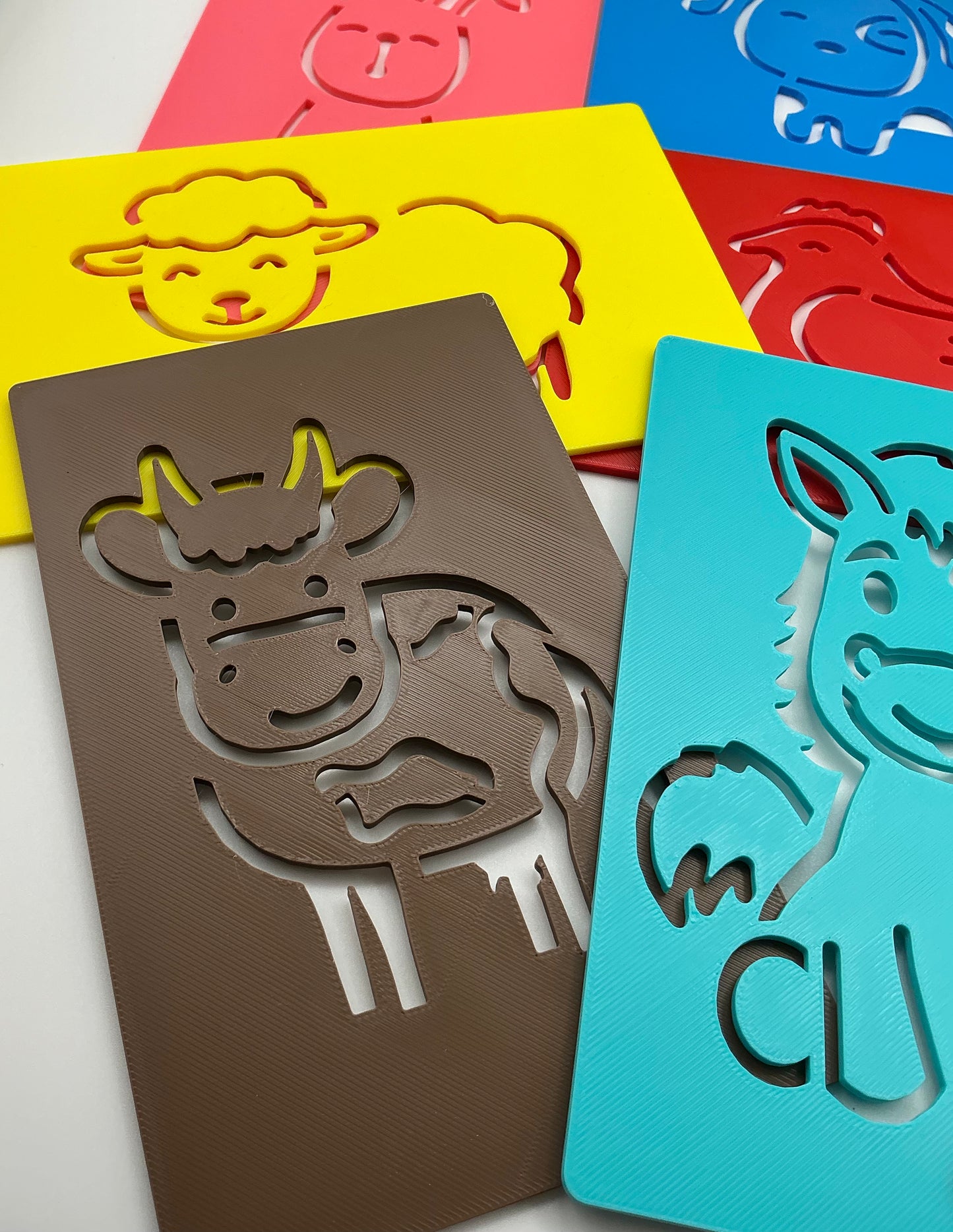 Farm Animal Ten Piece Stencil Set with Storage Box