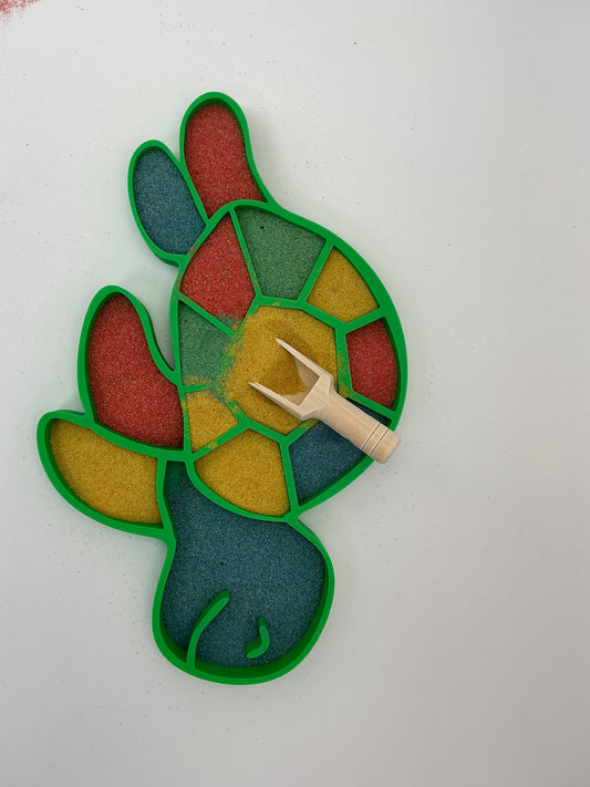 3D printed Large Turtle Sensory Filling Tray Eco Friendly sand rice oat's fillin - Alternative View